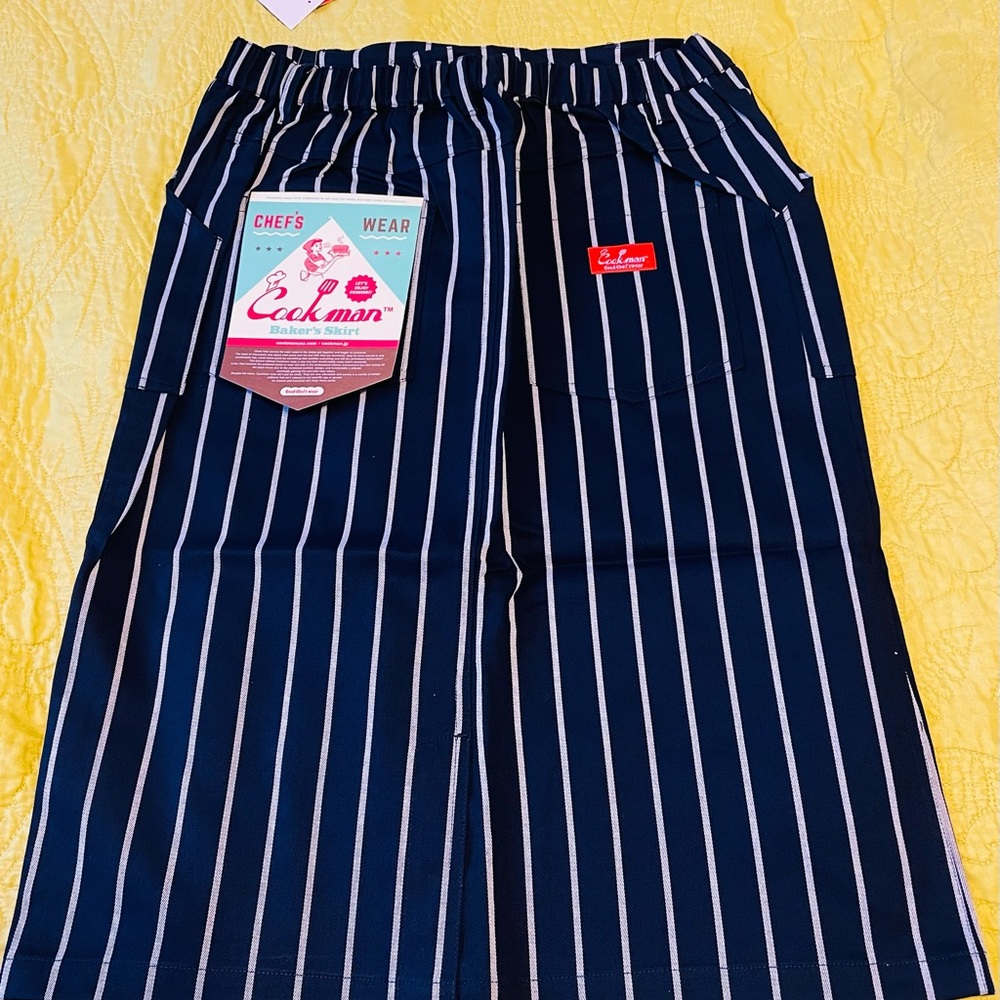 Cookman Women's Striped Skirt - Navy and White L